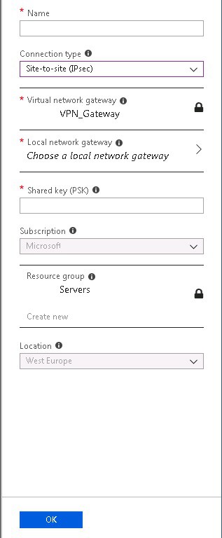 Azure IPSec VPN Gateway 