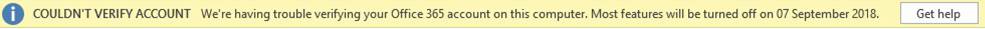 “We’re having trouble verifying your Office 365 account on this computer”