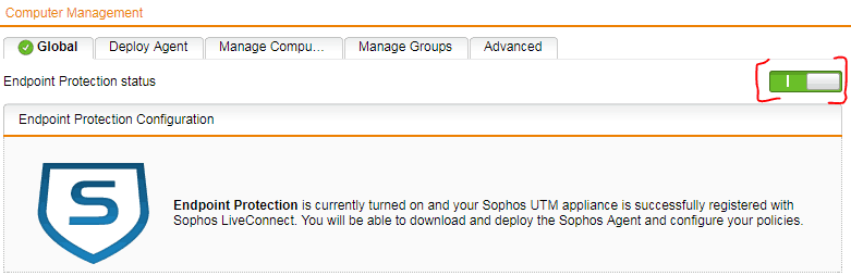 Endpoint protection enabled on UTM