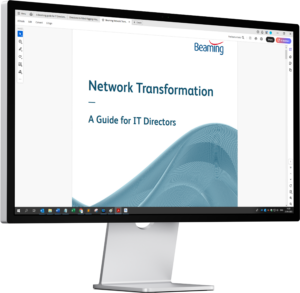 Network Transformation Guide - Front Cover PDF shown on a screen.