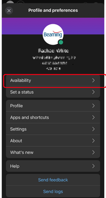Availability instructions Webex
