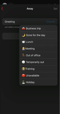 Away Greeting Webex