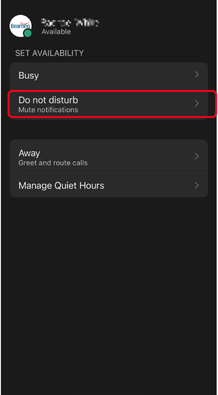 Do Not Disturb Webex