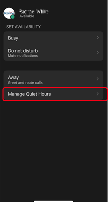 Manage Quiet Hours Webex