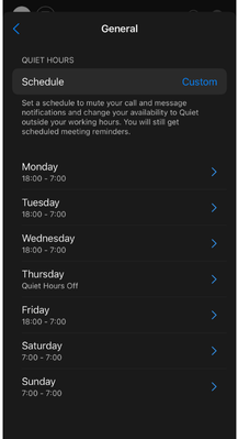 Set Quiet Hours Webex