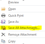 Can't save all attachments to an email